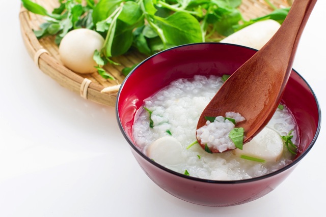 カブ入りの七草粥