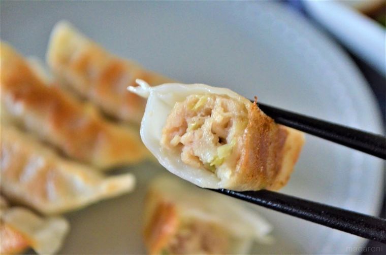 肉肉餃子の断面