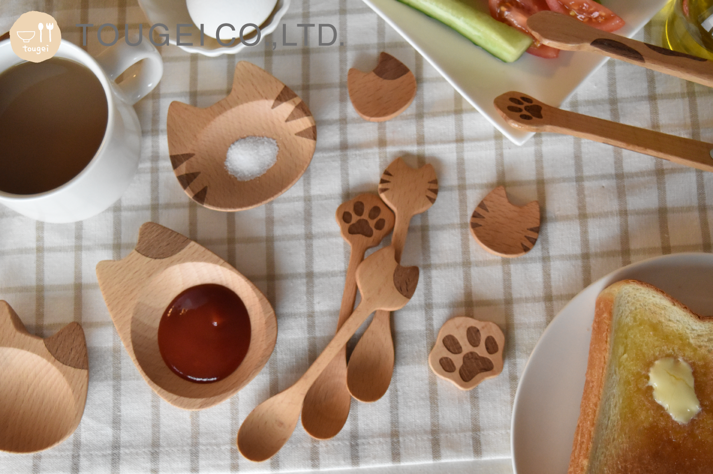 ねこモチーフの木製キッチン雑貨がヴィレヴァンオンラインに登場。おうちがカフェのような空間に早変わりの画像
