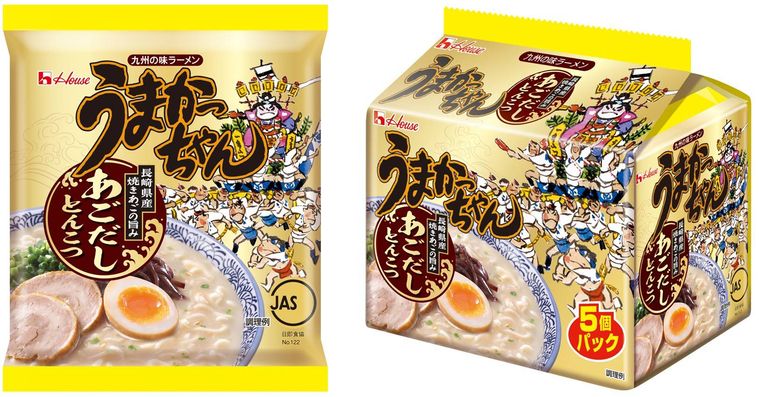 うまかっちゃん「あごだしとんこつ」即席袋麺＆5個パック