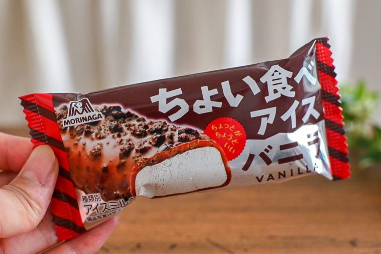 森永製菓のちょい食べアイス＜バニラ＞のパッケージ