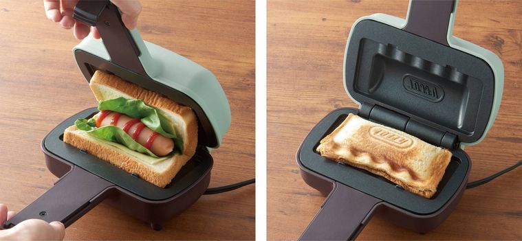 食べきりサイズが嬉しい。Toffyから「ハーフホットサンドメーカー」が発売中の画像