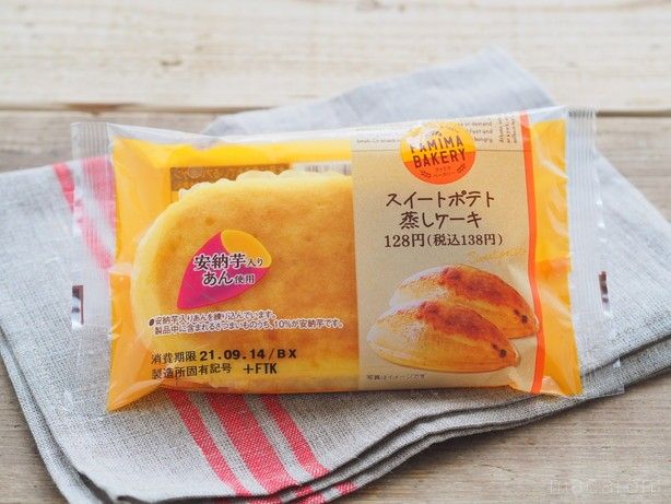 スイートポテト蒸しケーキのパッケージ