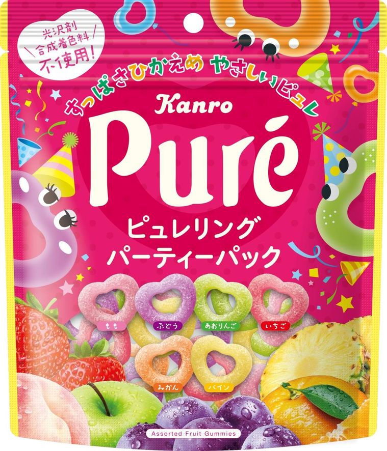 ピュレリングから大容量アソートパックが登場。6種のフルーツ味が入った「ピュレリング パーティーパック」の画像