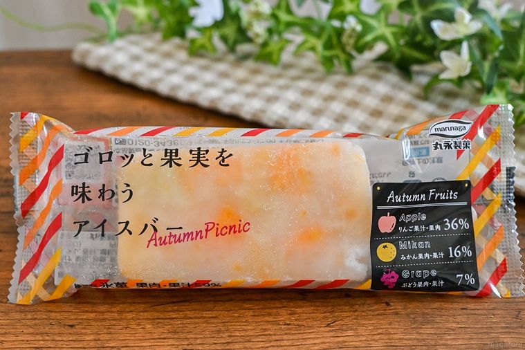 セブン-イレブンのゴロッと果実を味わうアイスバーAutumnPicnicのパッケージ