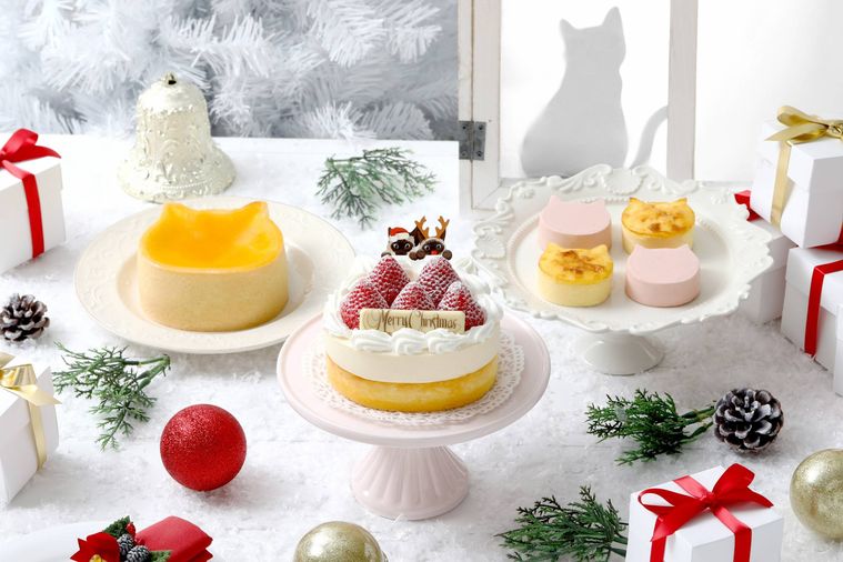 ねこねこチーズケーキの3種類のクリスマスケーキ