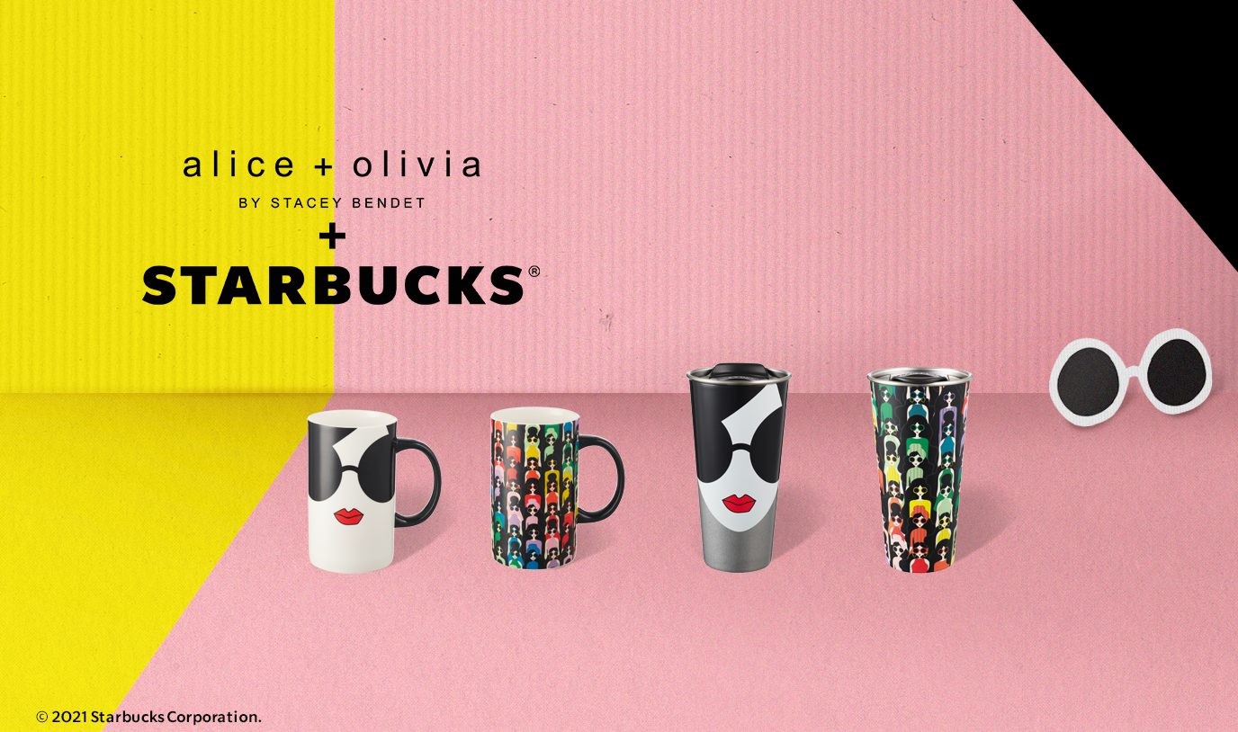 スタバ×アリスアンドオリビアのコラボアイテム登場!オンラインショップで数量限定販売の画像