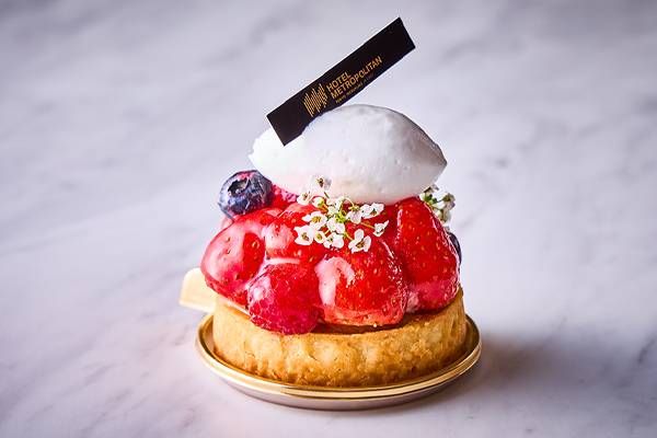 いちごとクリームがのったタルト