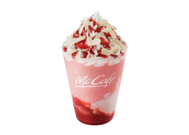 マックカフェに「ホワイトチョコストロベリーフラッペ」登場!期間限定で味わえる3種の画像