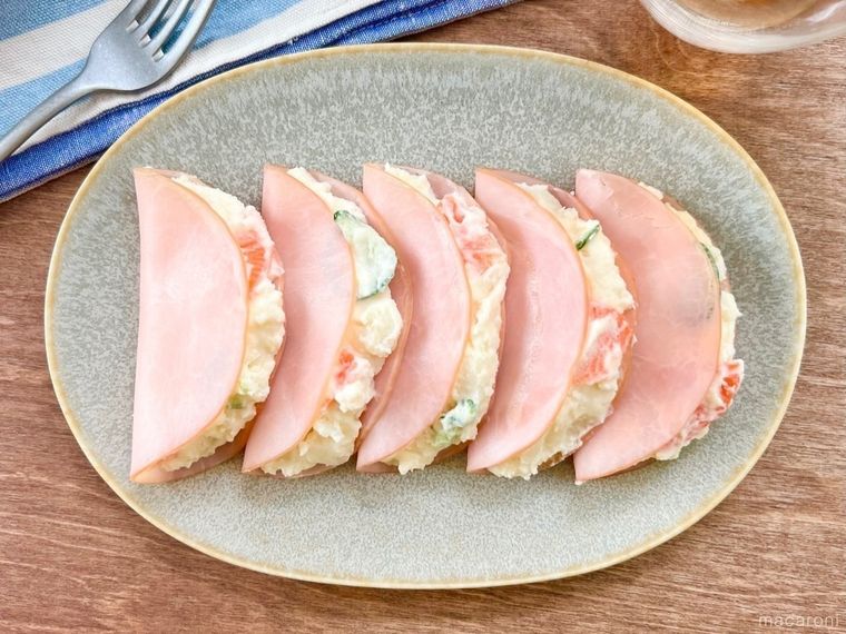 Twitterで約30万いいね!ポテトサラダを作りやすくするための時短テク、ヒントはハム…?の画像