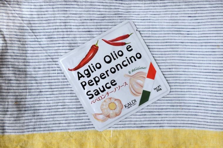 ペペロンチーノソースのパッケージ