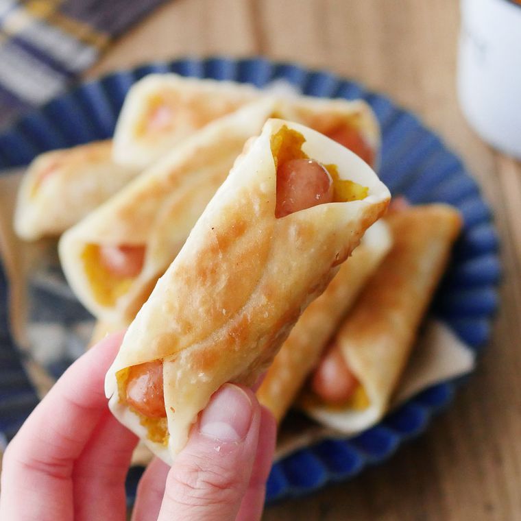 カレーポテトのウインナー巻き