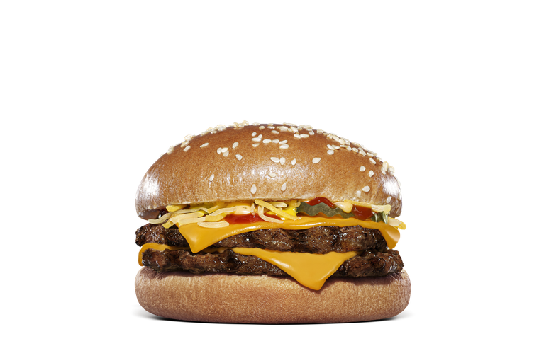 お肉やチーズなどがサンドされたバーガー