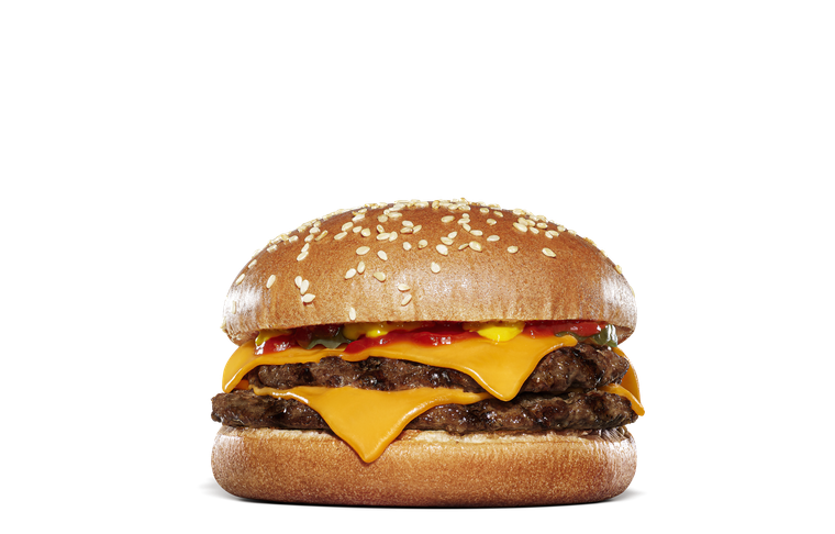 お肉やチーズなどがサンドされたバーガー