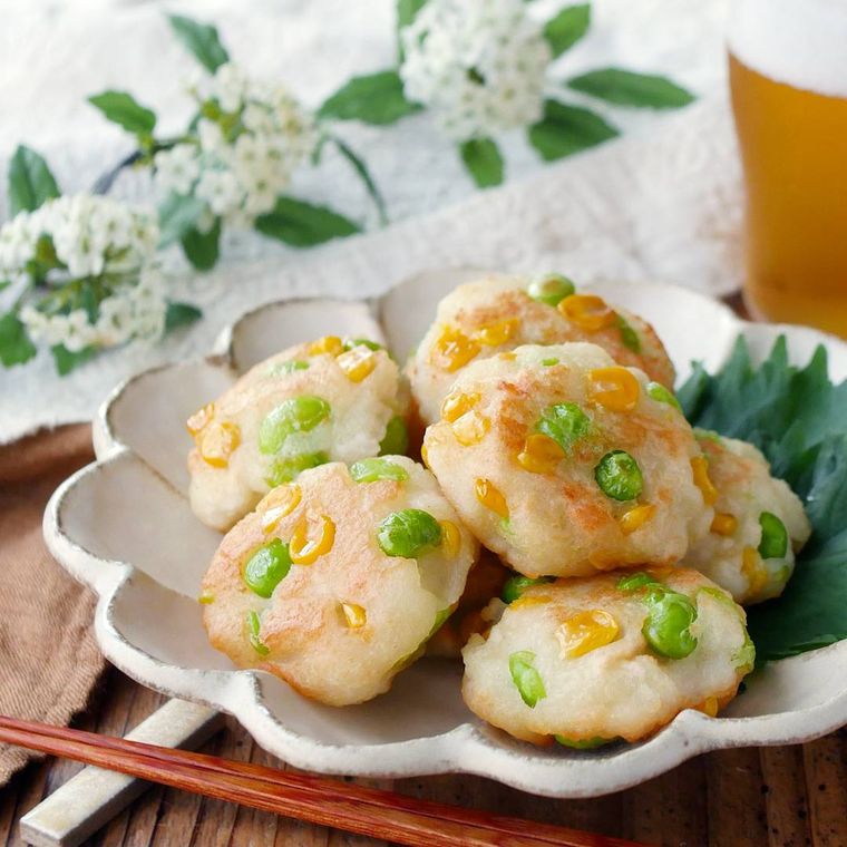 枝豆とコーンのつまみ揚げ