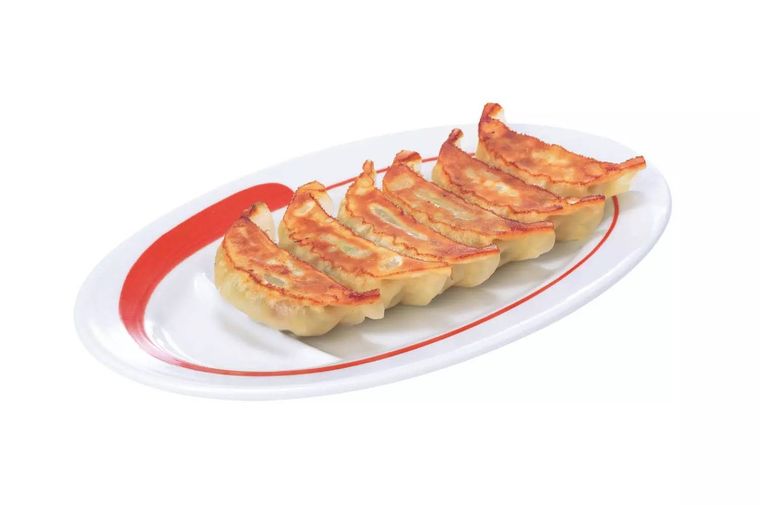 皿に盛られた焼餃子