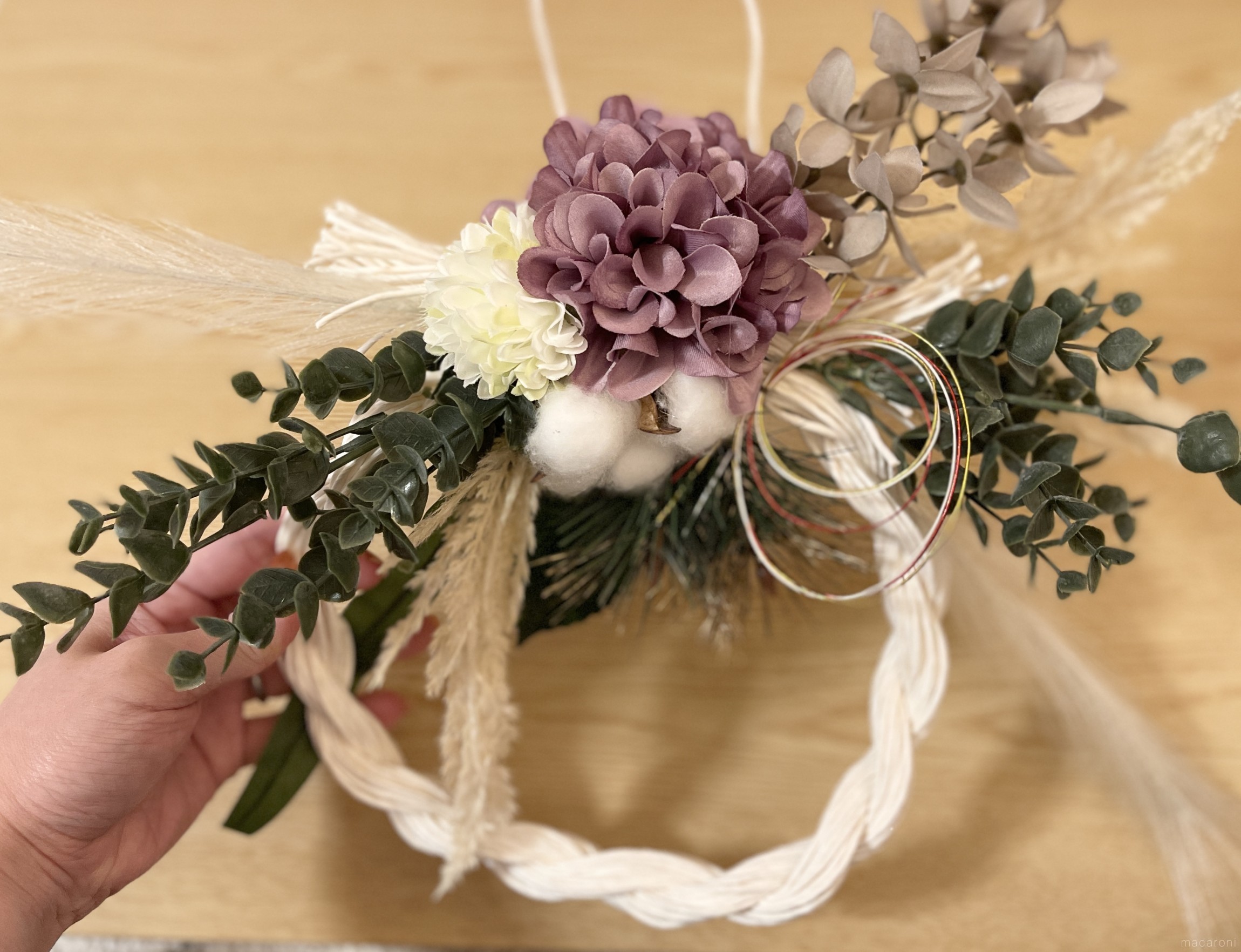 100均DIY】正月飾り「しめ縄リース」を作ろう♪ 簡単な手作りで