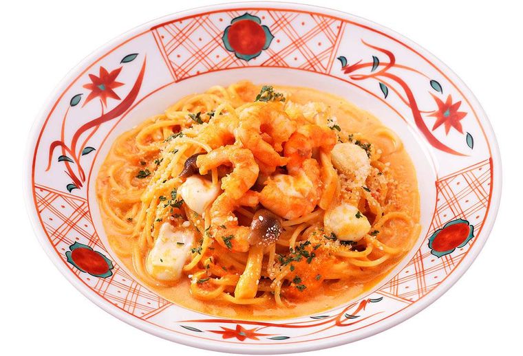 洋麺屋五右衛門のたっぷり海老とモッツァレラチーズのトマトクリームのイメージ