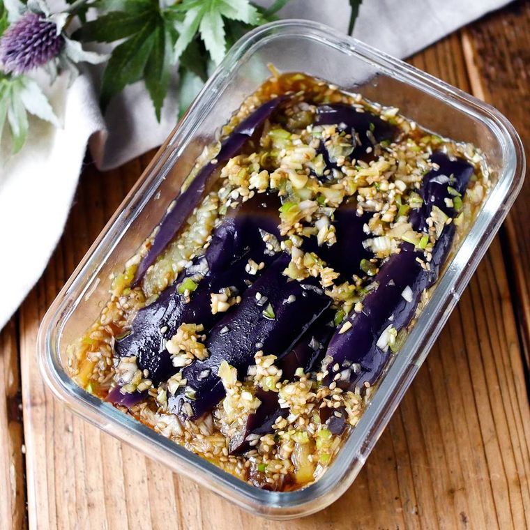 蒸しなすのねぎだく漬け