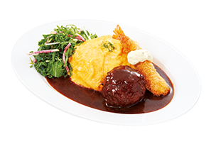 洋食屋のデミグラスオムライス