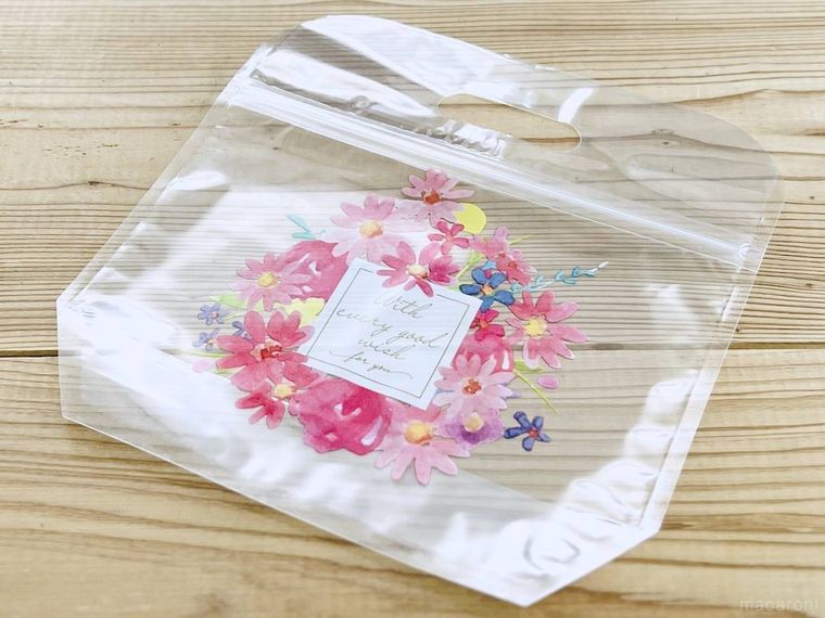 花柄の底マチジップハンドルバッグ