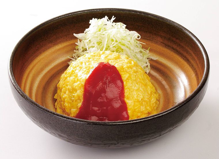 ケチャップがかかったオムライス