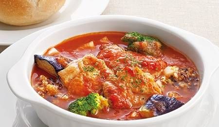 ジョイフルの4種の雑穀とチキンのスープセットトマト仕立てのイメージ