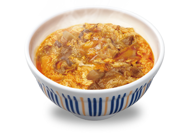 牛とじ丼が置かれている