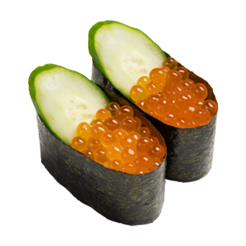 いくらときゅうりがのった軍艦巻き