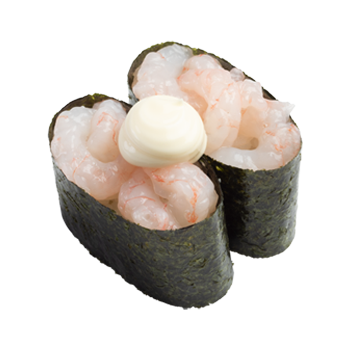 甘えびとマヨネーズがのった軍艦巻き