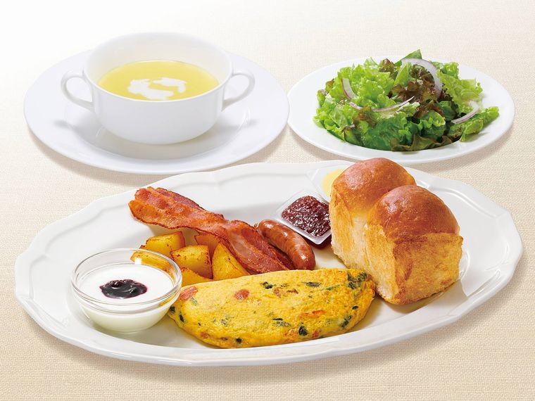 野菜オムレツモーニングコーンのポタージュ・サラダ付のイメージ