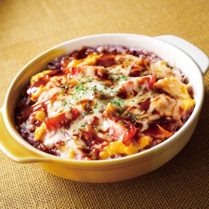 ふわとろたまごのデミオムドリアが置かれている