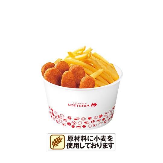 フレンチフライポテトとチキンからあげっとの盛り合わせ