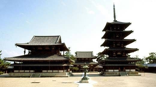 法隆寺地域の仏教建造物の様子