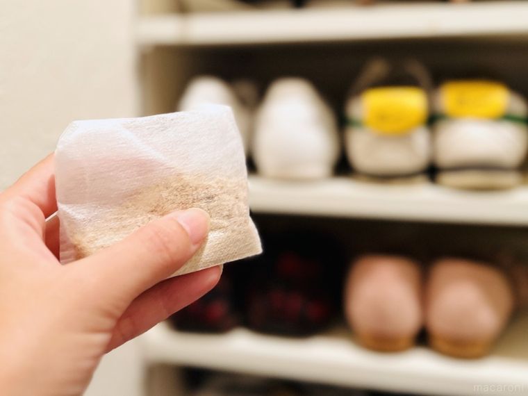 お茶パックに米ぬかを詰めた様子