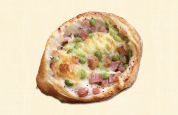 枝豆とベーコンがのったパン