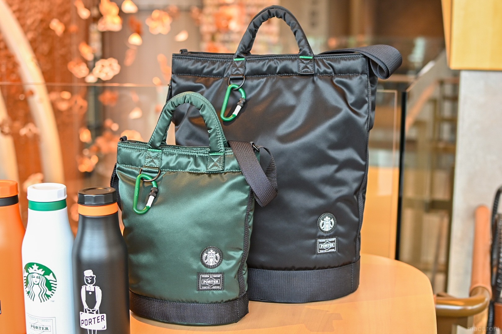 日本限定 porter starbucks ドラムバッグ S ダークグリーン バッグ ...