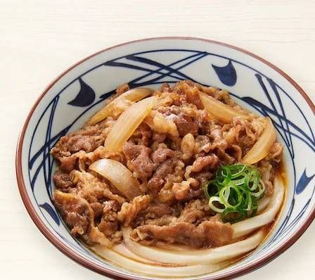 牛肉と玉ねぎがのったぶっかけうどん
