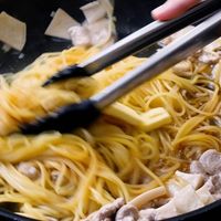 【作り方】エリンギと豚肉のバター醤油パスタ