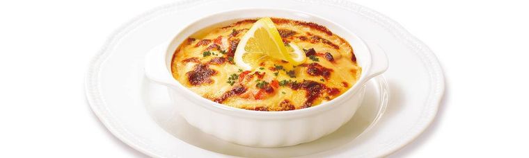 レモンスライスがトッピングされたドリア