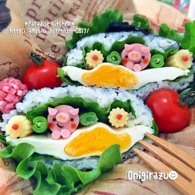 食べるにはかわいすぎる♡「デコおにぎらず」レシピ7選♪