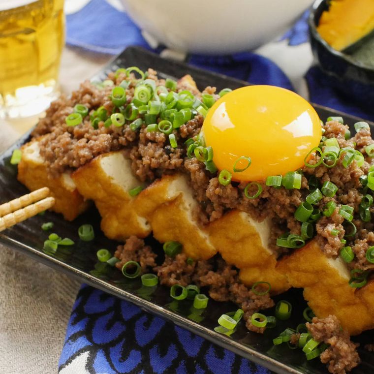 調味料たった２種類甘酒そぼろのこんがり厚揚げステーキ