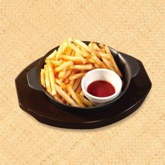 ケチャップが添えられたポテトフライ