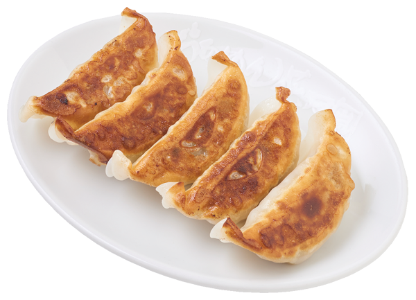 皿に盛られた焼き餃子