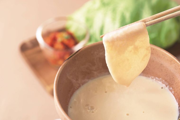 しゃぶしゃぶ温野菜のチーズの様子