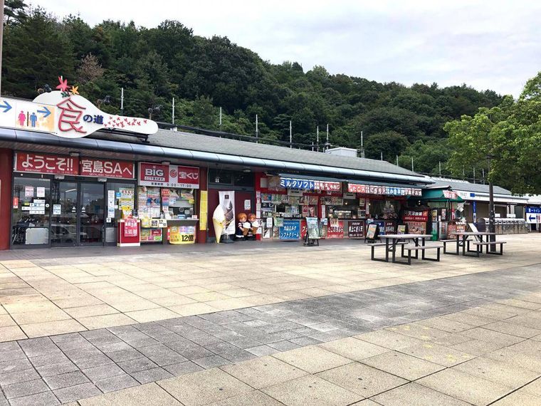 山陽自動車道 宮島サービスエリア下の建物の様子
