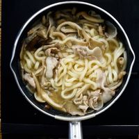 【作り方】きのこと豚肉のうどん