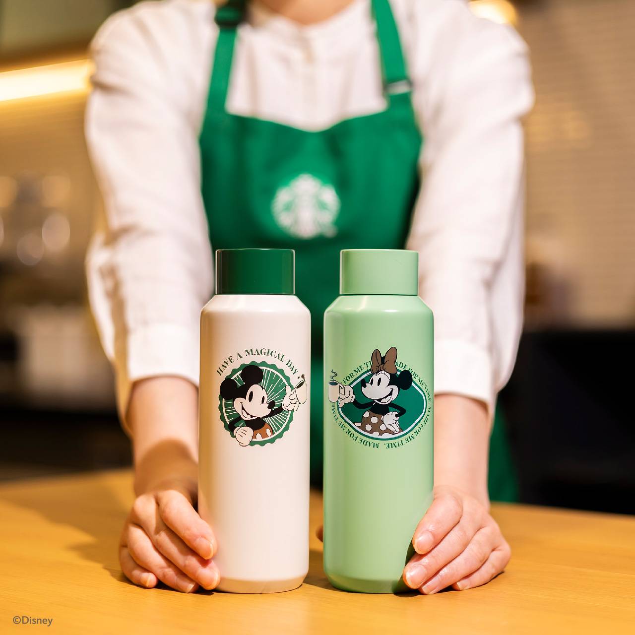 韓国スタバ ディズニー THERMOS サーモス ミニー ボトル 350ml水筒 - 水筒