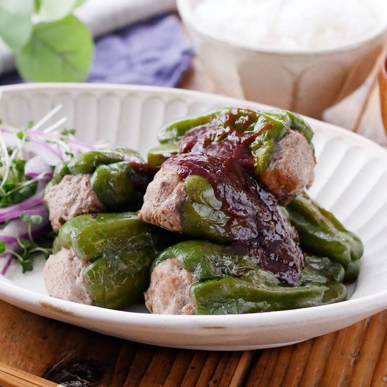 まるごとで簡単ピーマンの肉詰め