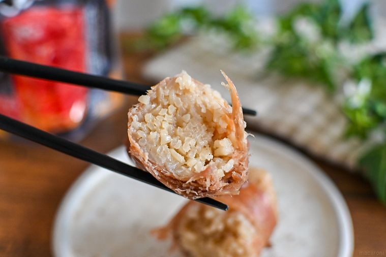 宮崎名物 肉巻きおにぎり 超にんにくの断面